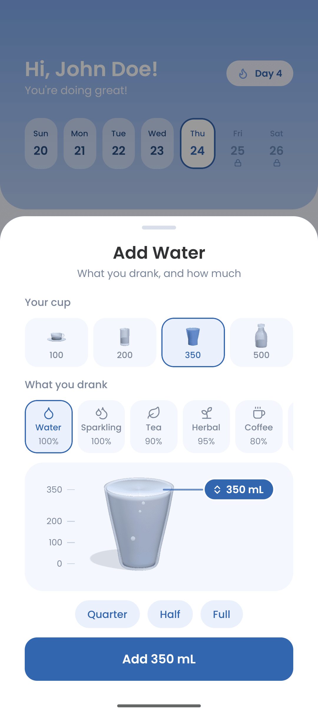 DrinkUp: Drink, then tap once